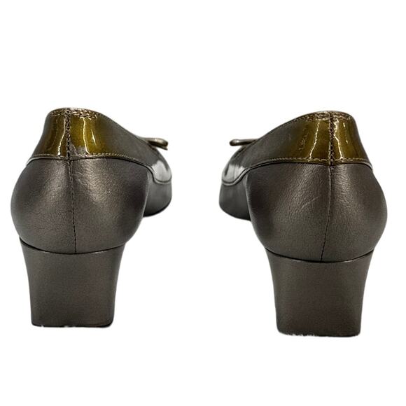 Vaneli Bronze Square Toe Loafer Style Kitten Heel Dress Shoe Women 8.5 S - Picture 4 of 8